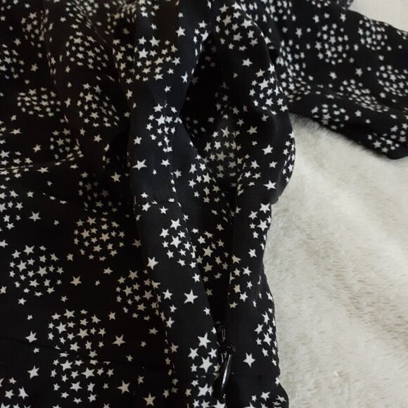 Equipment Femme Women's Size 2 Alexandria Black White Stars Silk Mini Dress - Picture 9 of 13